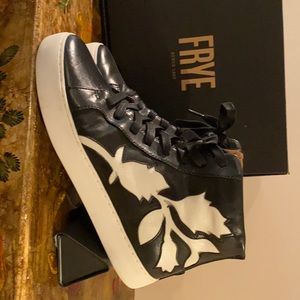 Lena Floral Leather Hightop Sneakers